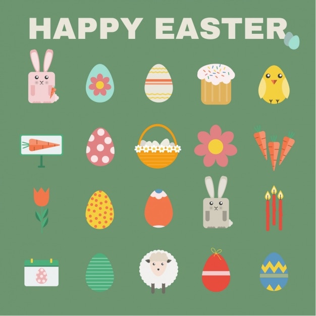 Free vector easter icons collection