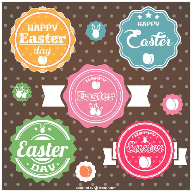 Free vector easter labels design