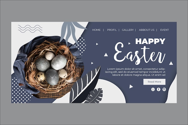 Free vector easter landing page template