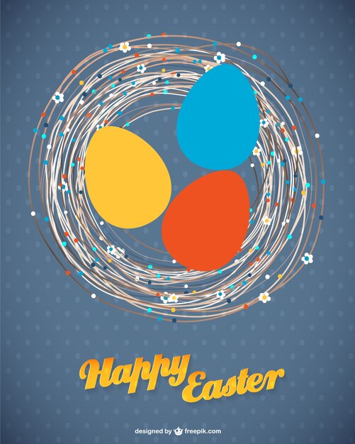 Free vector easter nest card