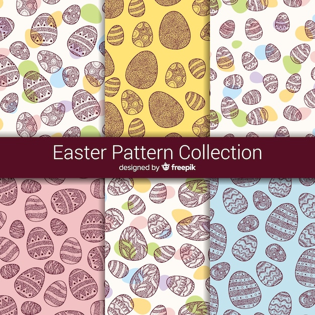 Free vector easter pattern collectio