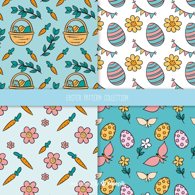 Free vector easter pattern collection