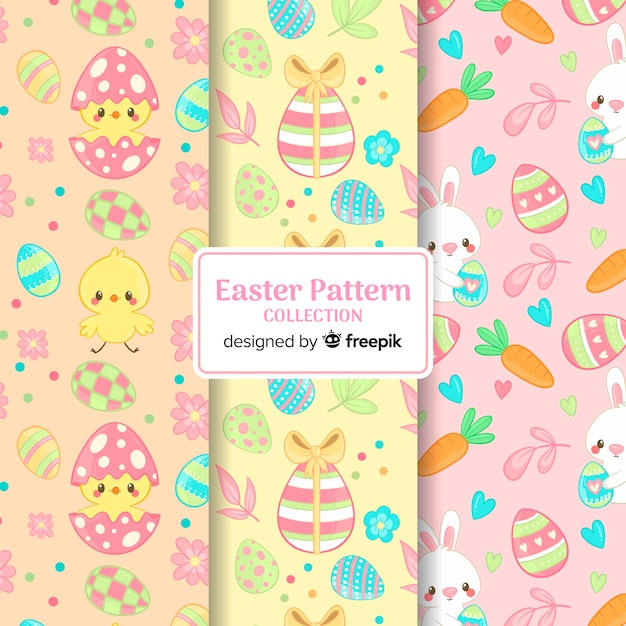 Free vector easter pattern collection