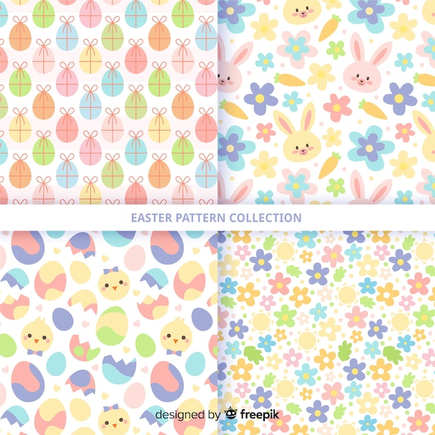 Free vector easter pattern collection