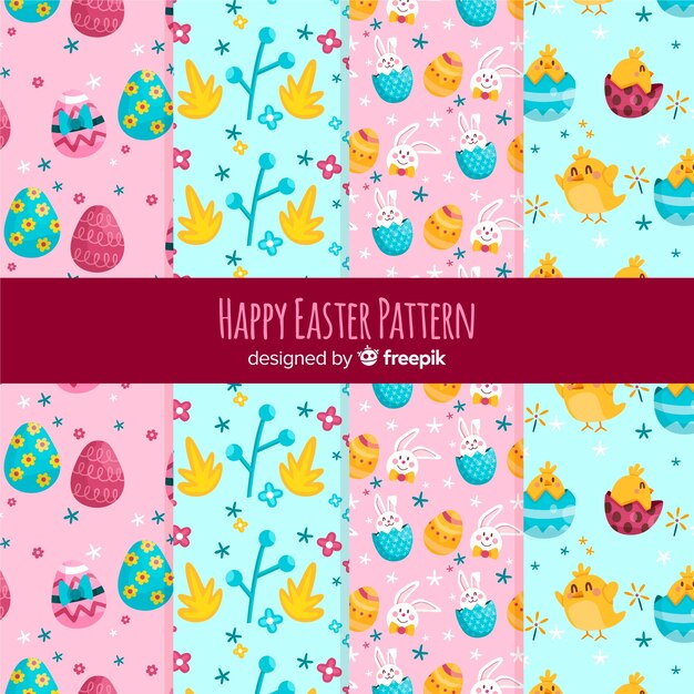 Free vector easter pattern collection