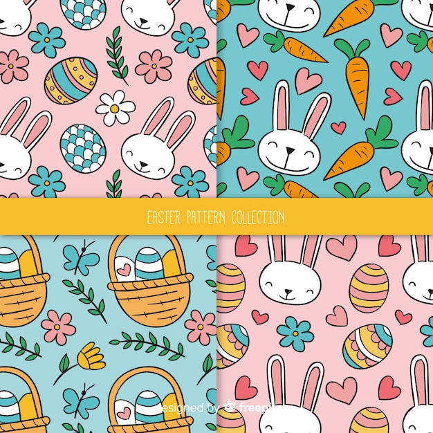 Free vector easter pattern collection