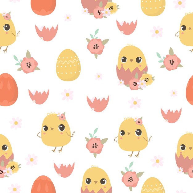 Easter pattern with chickens