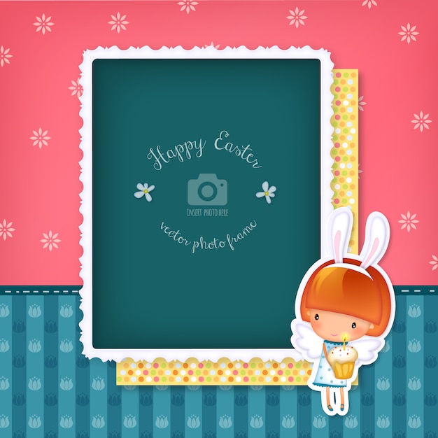 Free vector easter photo frame design