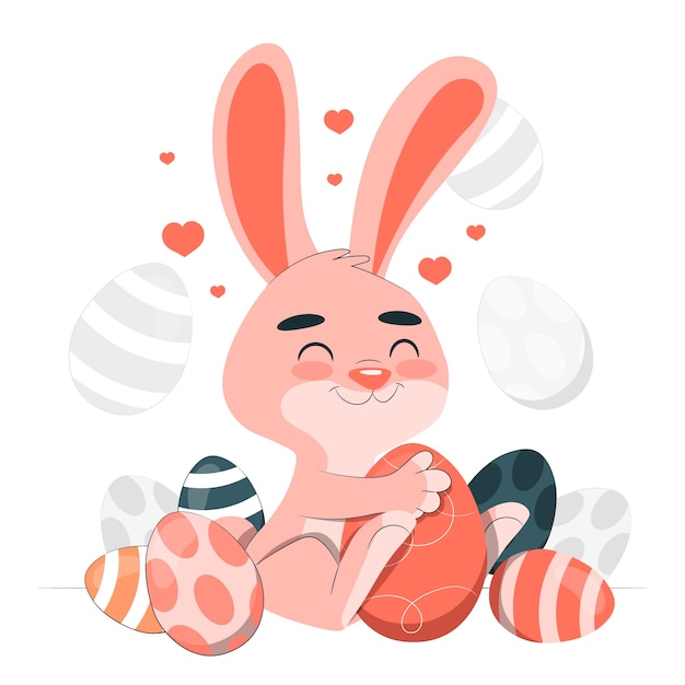 Free vector easter rabbit concept illustration