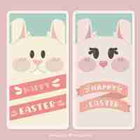 Free vector easter rabbits banners