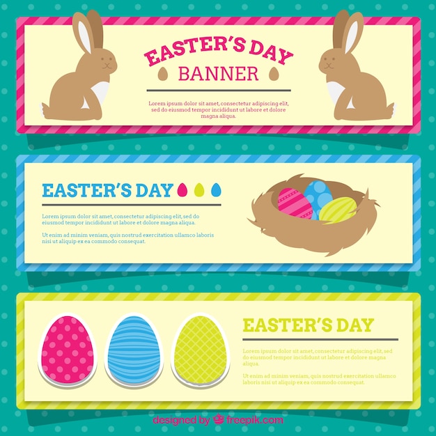 Easter's day banners set