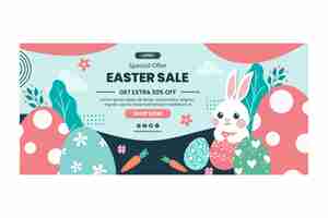 Free vector easter sale horizontal banner template