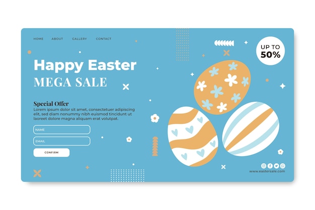 Easter sale landing page template