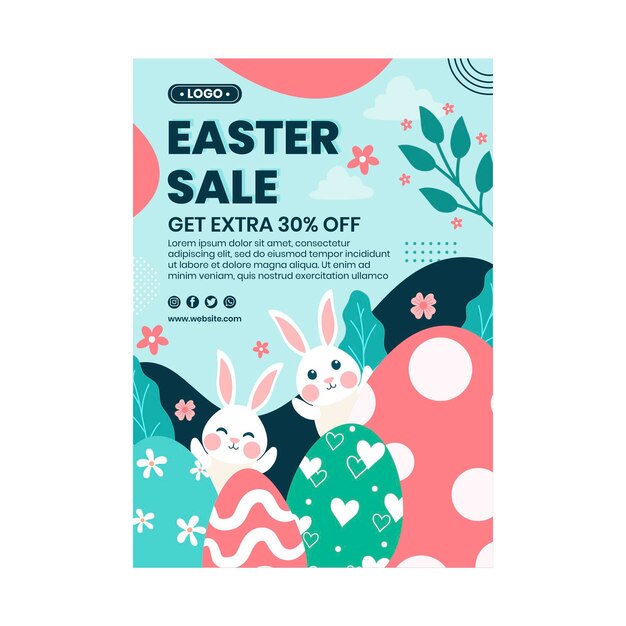 Easter sale vertical poster template
