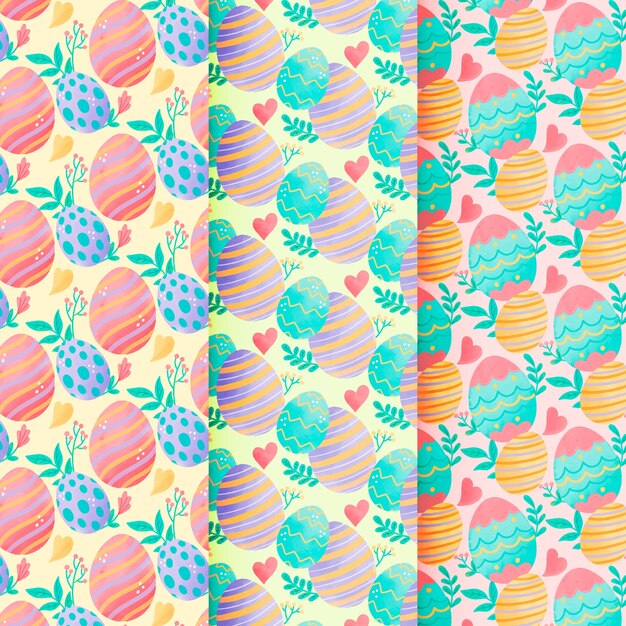 다채로운 계란 부활절 원활한 패턴 수채화