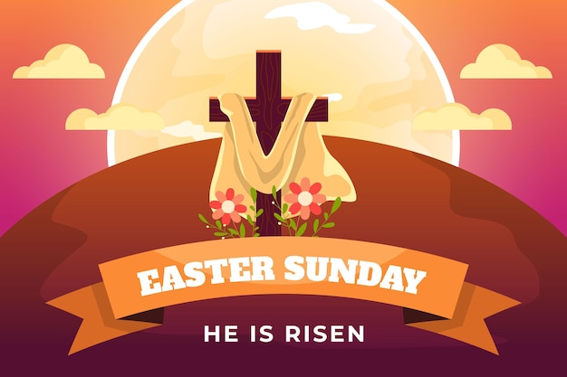 Easter sunday illustration with crosses