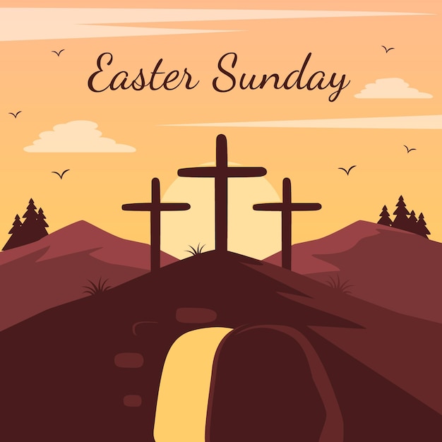 Free vector easter sunday illustration