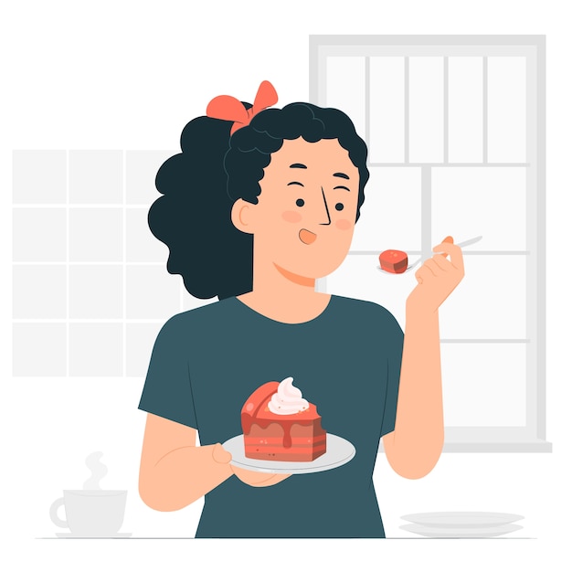 Free vector eating dessert concept illustration