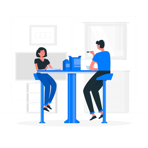 Free vector eating together concept illustration