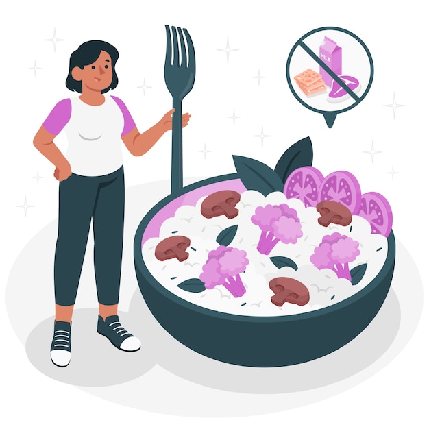 Free vector eating vegan food concept illustration