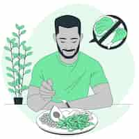 Free vector eating vegan food concept illustration