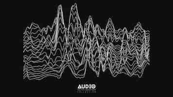 Бесплатное векторное изображение Эхо звуковой волны из спектра. график колебаний абстрактных музыкальных волн