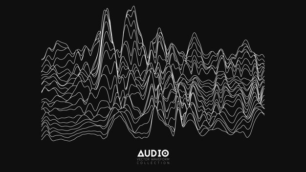 スペクトルからオーディオ波をエコーします。抽象音楽波振動グラフ