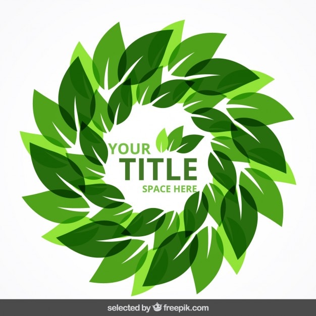 Free vector eco badge made with leaves