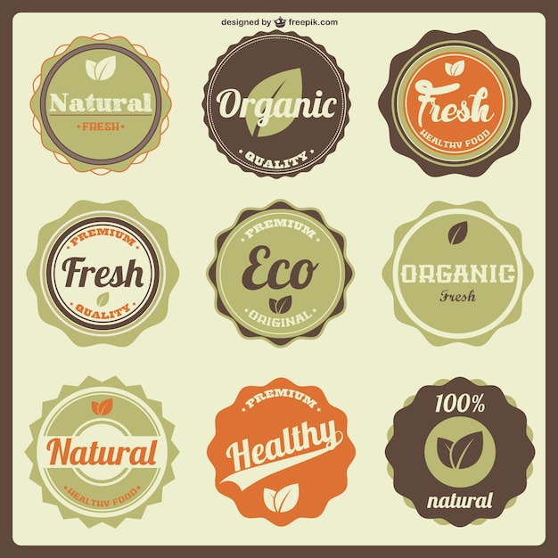 Free vector eco badges