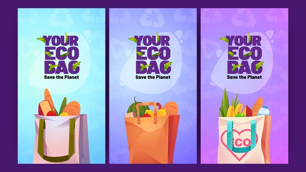 eco bag save planet concept with cotton totes