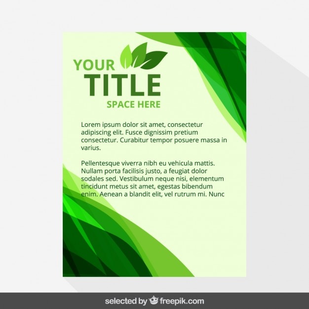 Eco brochure template with waves