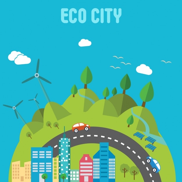 Free vector eco city background design