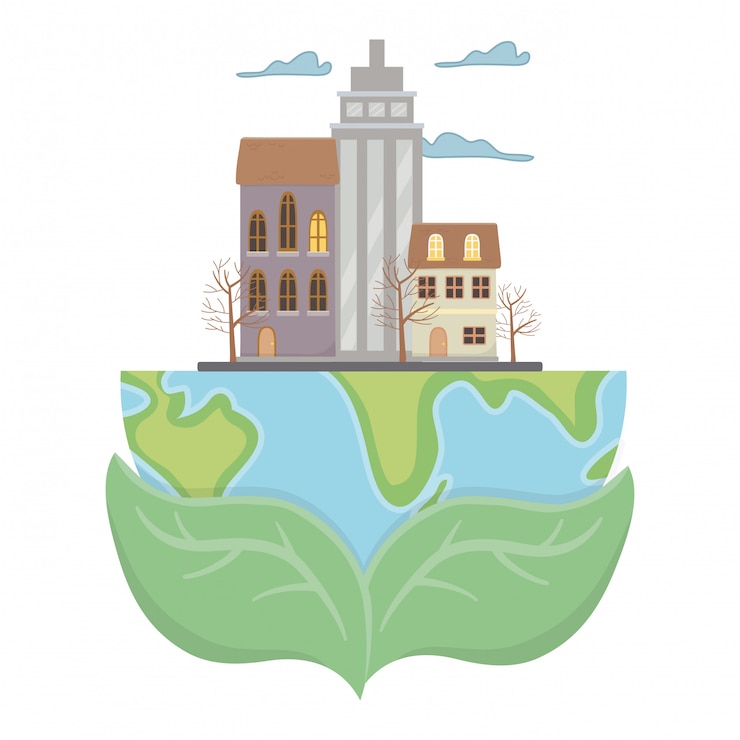 मुफ़्त वेक्टर eco city and save planet 