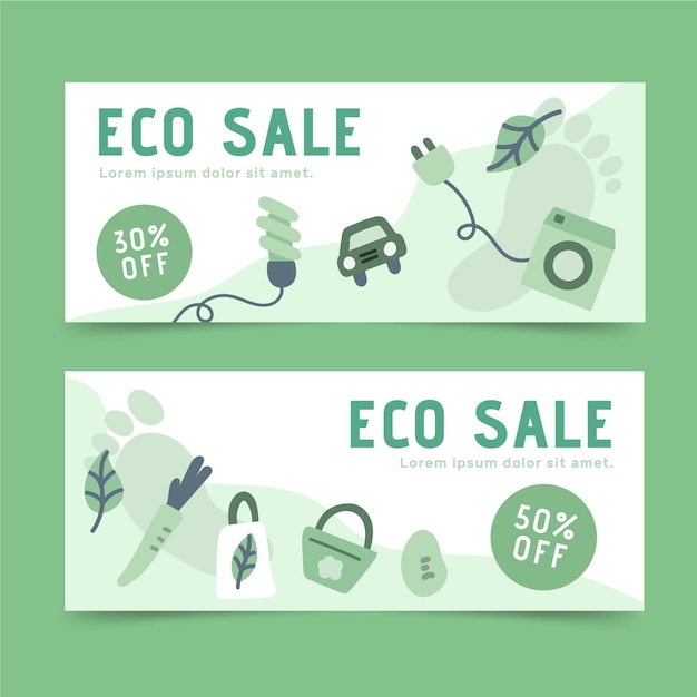 Free vector eco friendly banners designs