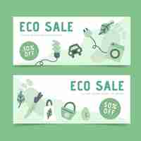 Vettore gratuito disegni di banner ecologici