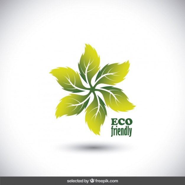 Бесплатное векторное изображение Экологически чистый логотип сделал с листьями