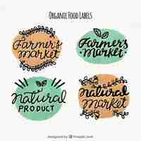 Free vector eco-friendly vintage stickers set