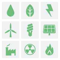 Free vector eco and green icons illustration