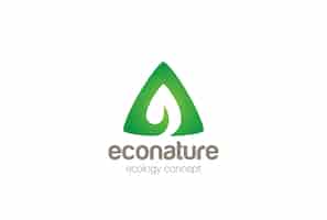 Бесплатное векторное изображение Эко зеленый лист логотип. негативный космический стиль.