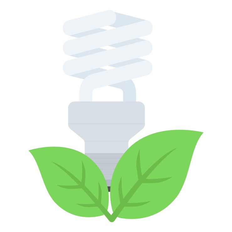 Free Vector eco light bulb with leaves