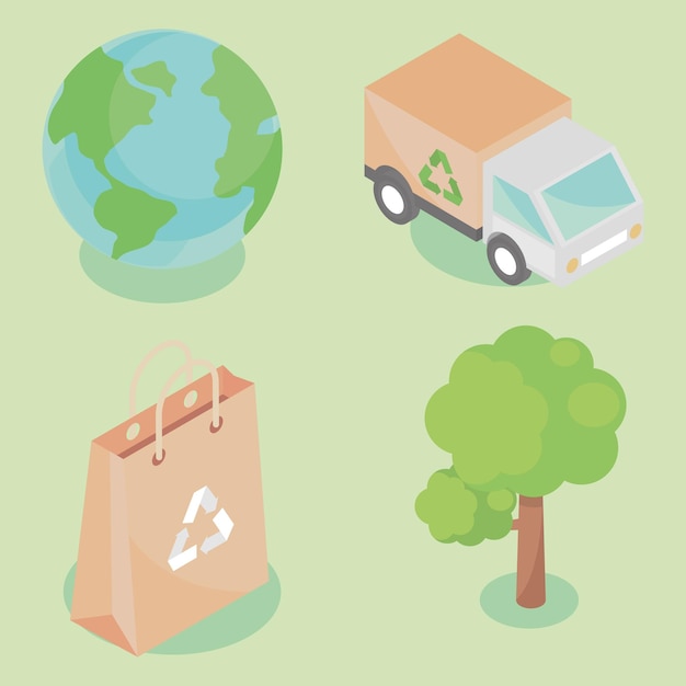 Free vector eco and recycle