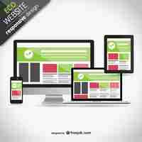 Vettore gratuito schermi di web design eco responsive