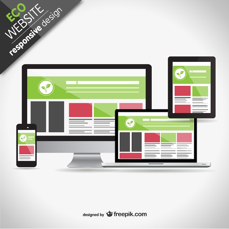 Free Vector eco responsive web design screens