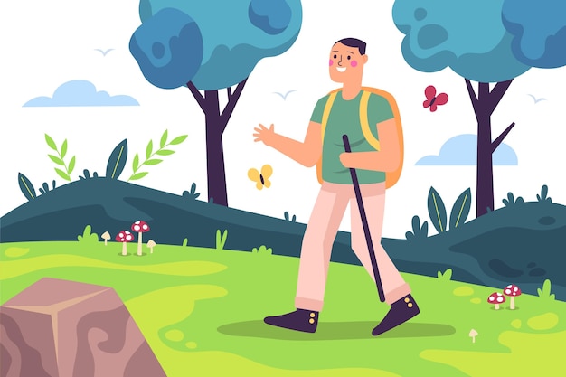 Free vector eco tourism concept illustration