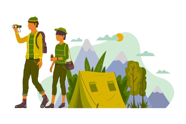 Free vector eco tourism concept