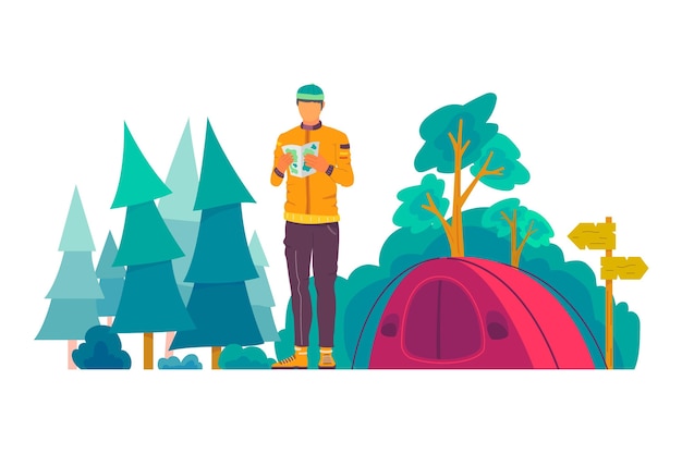 Free vector eco tourism concept