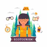 Vettore gratuito concetto di turismo eco