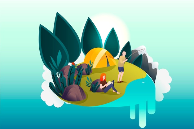 Free vector eco tourism illustration