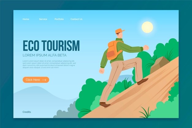 Eco tourism landing page template