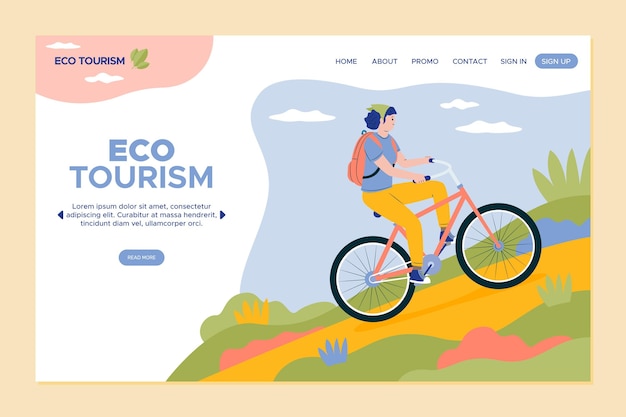 Modello di pagina di destinazione turismo eco